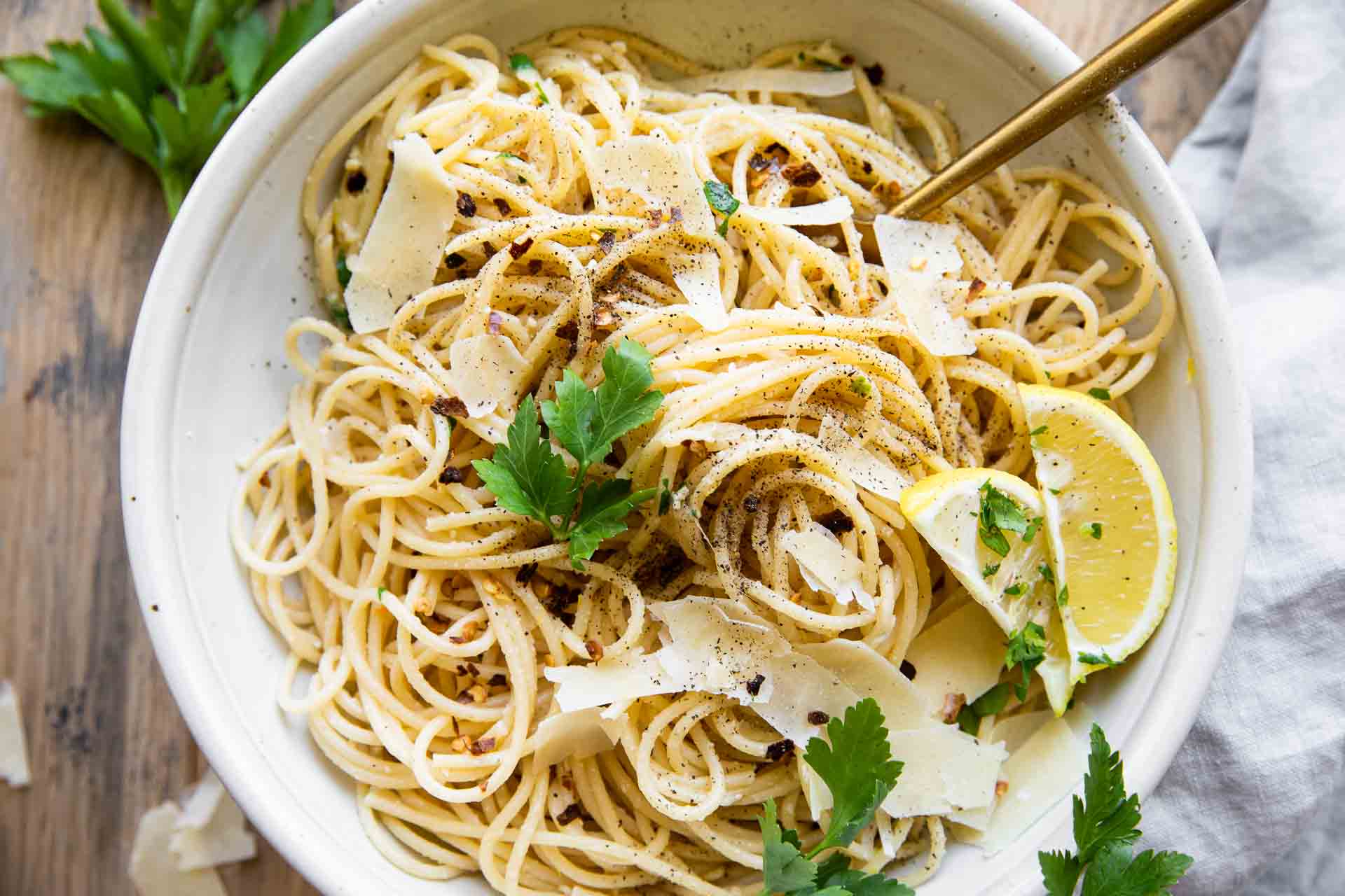Zesty Garlic Lemon Pasta Salad with Fresh Herbs & Veggies